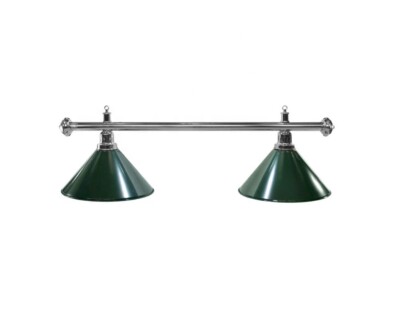 Billardlampe Lampe Leuchte EVERGREEN 2 -flg Billard Billardleuchte grün / silber