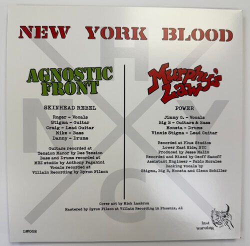 Agnostic Front Murphy’s Law New York Blood 7” red Vinyl rot 45t - Bild 4 von 4