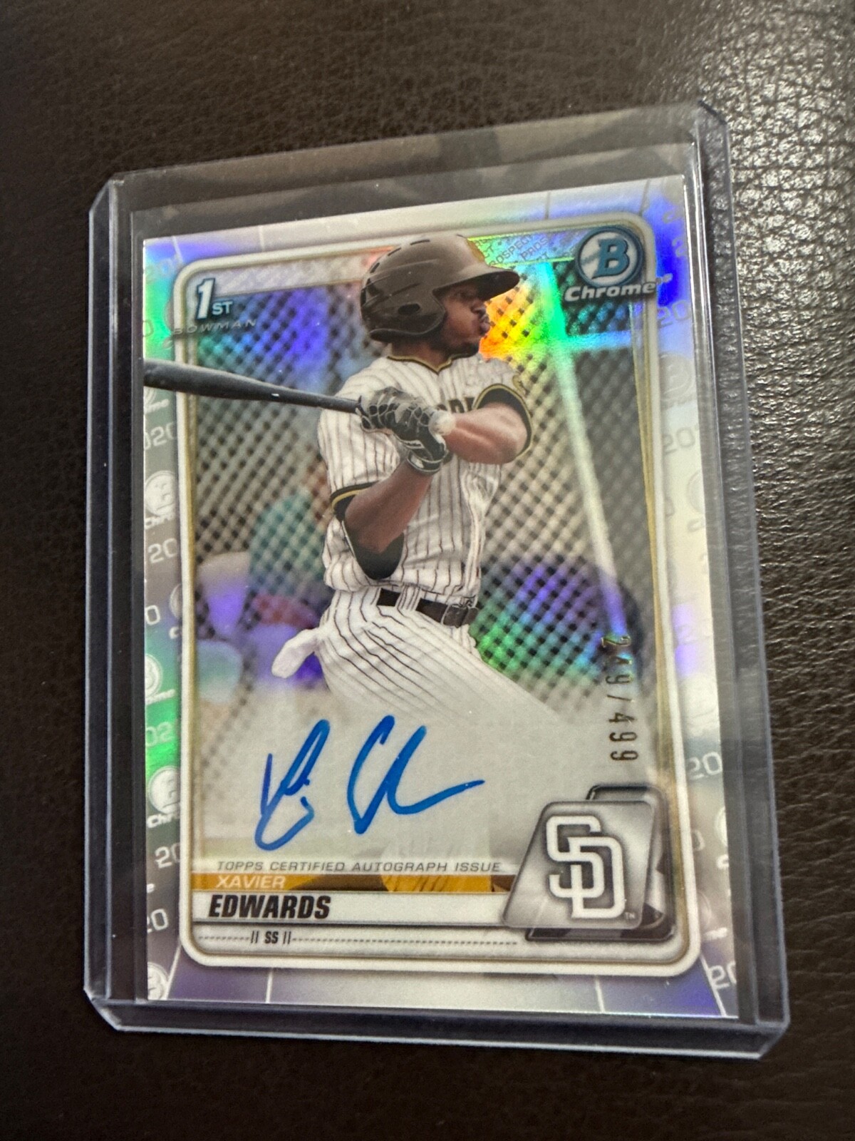 2020 Bowman - Chrome Prospects Autographs Xavier Edwards #CPA-XE Refractor /499