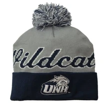 UNH New Hampshire Wildcats NCAA Big Team Logo Knit  Pom Beanie Winter Hat