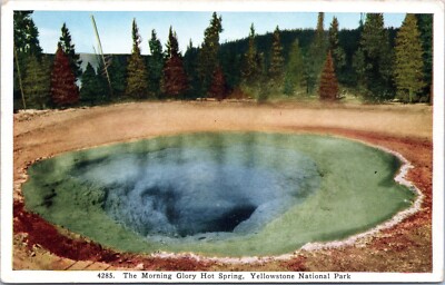 Morning Glory Pool Hot Springs, Yellowstone NP, Wyoming - 1920s w/b Postcard