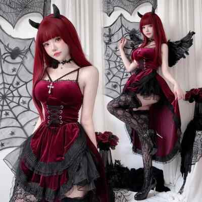 Cospaly Dark Gothic Halloween Sexy Lace Dovetail Halter Dress Ghost Bridal Dress | eBay Cospaly Dark Gothic Halloween Sexy Lace Dovetail Halter Dress Ghost Bridal Dress | eBay