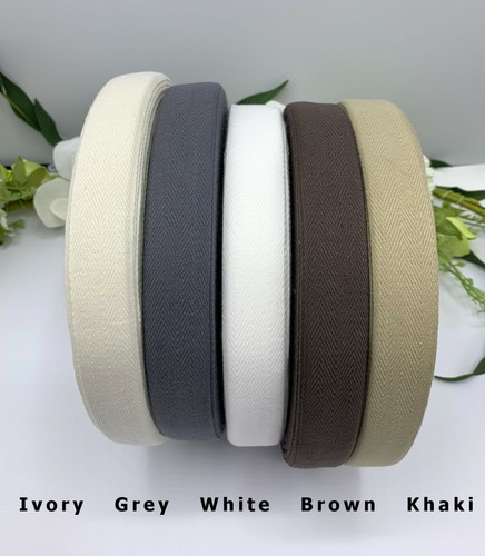 25mm Pure cotton twill tape binding ribbon 1 inch bag handle bunding apron strap - 第 12/33 張圖片