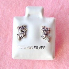 Sterling Silver - Dog Stud Earrings SE120 