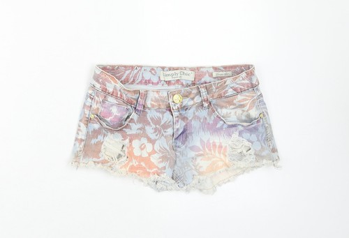 Simply Chic mehrfarbige Damen-Hothose mit Blumenmuster Baumwolle Größe S normal Z