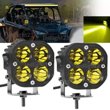 2X Fit Can-Am Maverick X3 3inch LED Cube Work Light Bar Spot Pods Driving Yellow