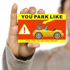 50 PCS You Park Like Poop Parking Cards Fake Ticket Prank Joke Gag Gift