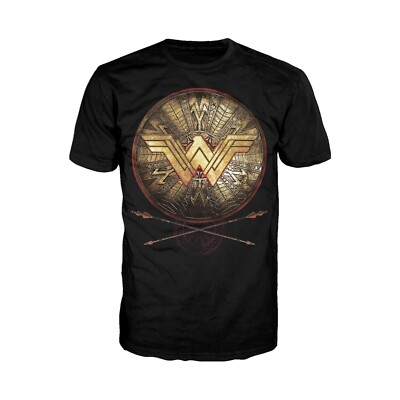 DC Comics Wonder Woman Logo 3D Shield offizielles Herren T-Shirt (schwarz)