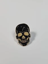 Skull Lapel Pin Black & Gold Color *