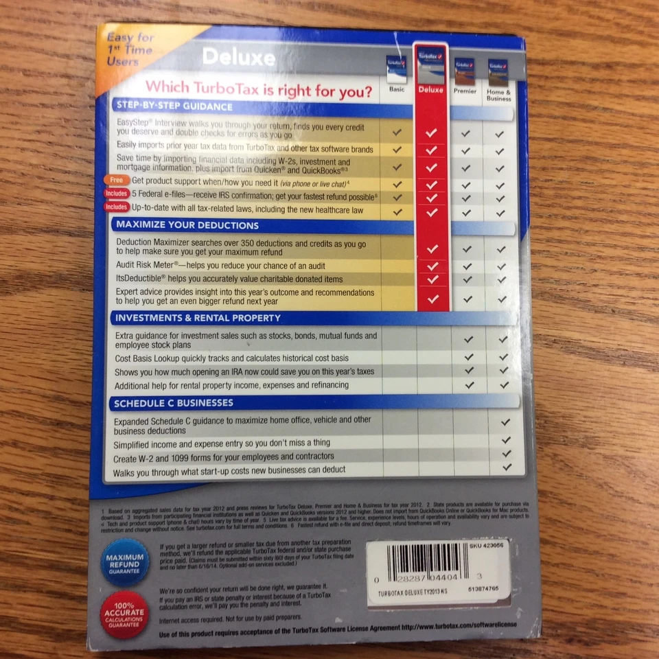 2013 TurboTax Deluxe Federal ONLY Turbo Tax New sealed CD in original DVDcase - Image 2 of 2