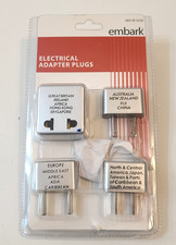 Embark 069 06 0230 Travel Electrical Adapter Plug Set Silver Portable