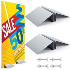 2 Pcs Metal Floor Sign Stand Holder Fits 12" Wide Board up to 72" Tall Graphi...