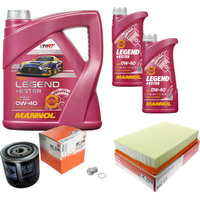 MAHLE Inspektionspaket 6 L MANNOL Legend+Ester 0W-40 für Volvo V70 II 2.0 T