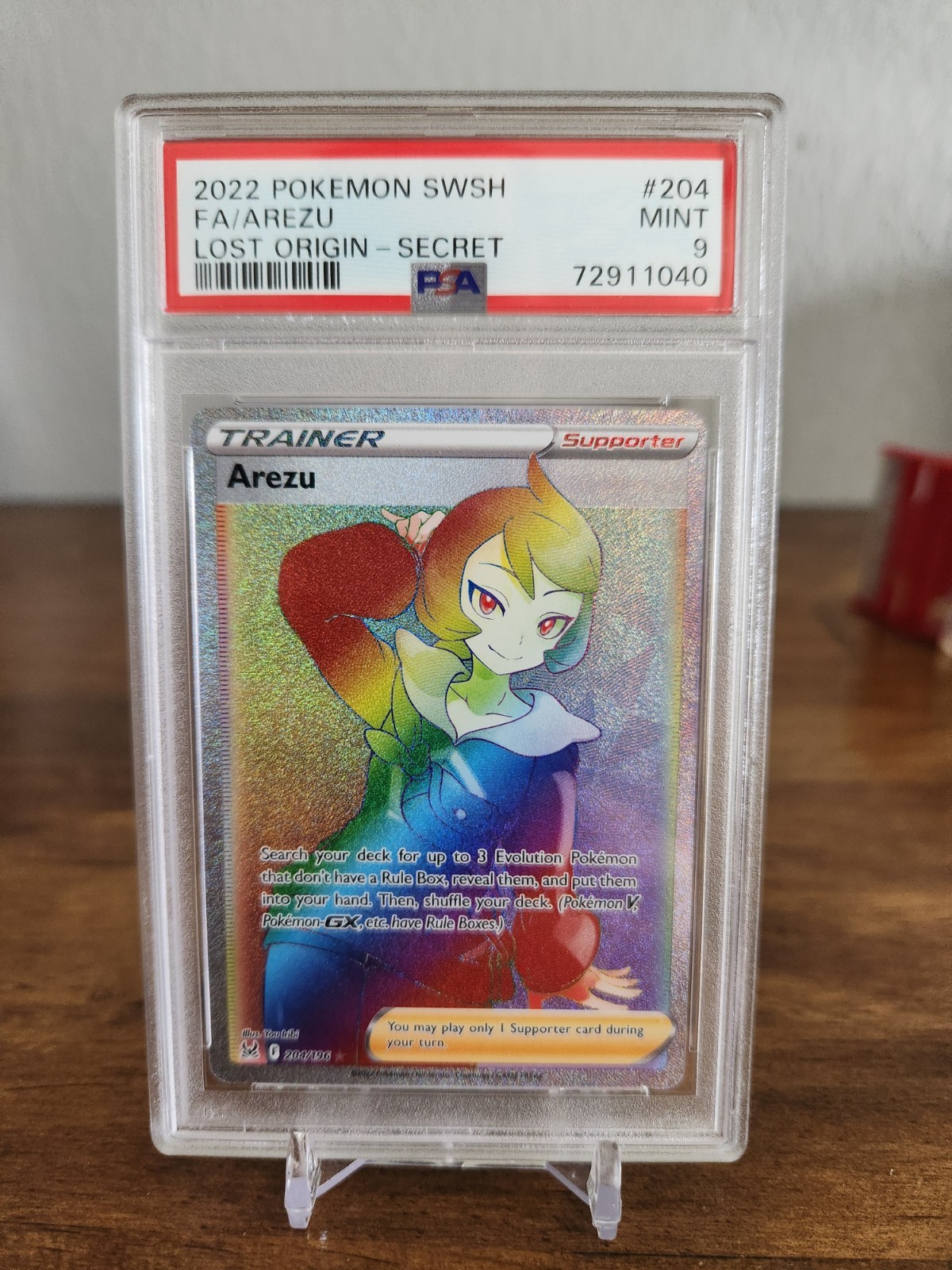 PSA 9 2022 Pokemon SWSH Lost Origin Arezu Secret Rare #204/196