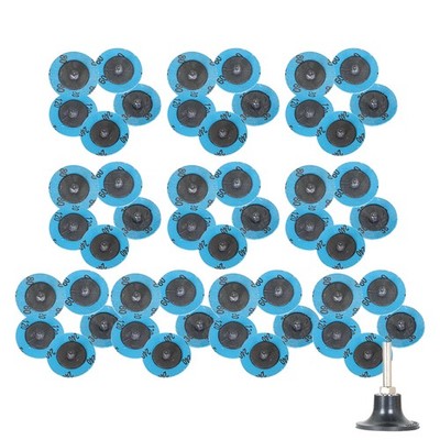 51Pcs 2'' Roll Lock Die Grinder Quick Change Sanding Disc 36 60 80 120 240 Grit