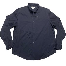 New Calvin Klein Men's Black Shirt Button Down Long Sleeve NWOT L