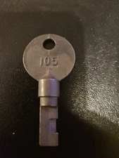 Sargent Greenleaf 105 Padlock Key 104832 Vintage Steel Key  Railroad Key