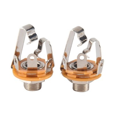 2X(2 Stücke 1/4  6,35 mm Stereo Input Buchse Stecker Steckdose für Elek6333