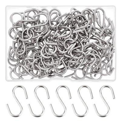100 Stück 304 Edelstahl Mini S Haken Verbinder S Haken Zubehör für Schlüsselanhänger 