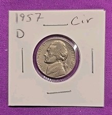 1957 D Jefferson Nickel Circulated In Coin Flip. ***FREE SHIPPING *** #wj357