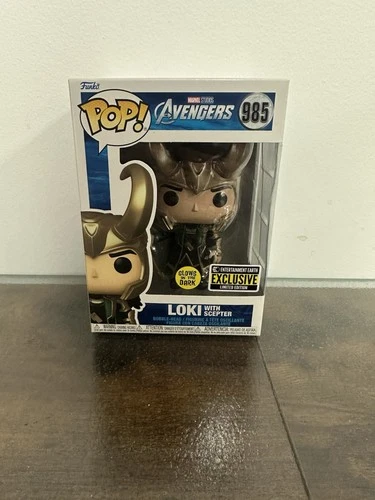 Funko Pop! Avengers Loki With Scepter #985 EE Exclusive GLOW + SEE PICS G05