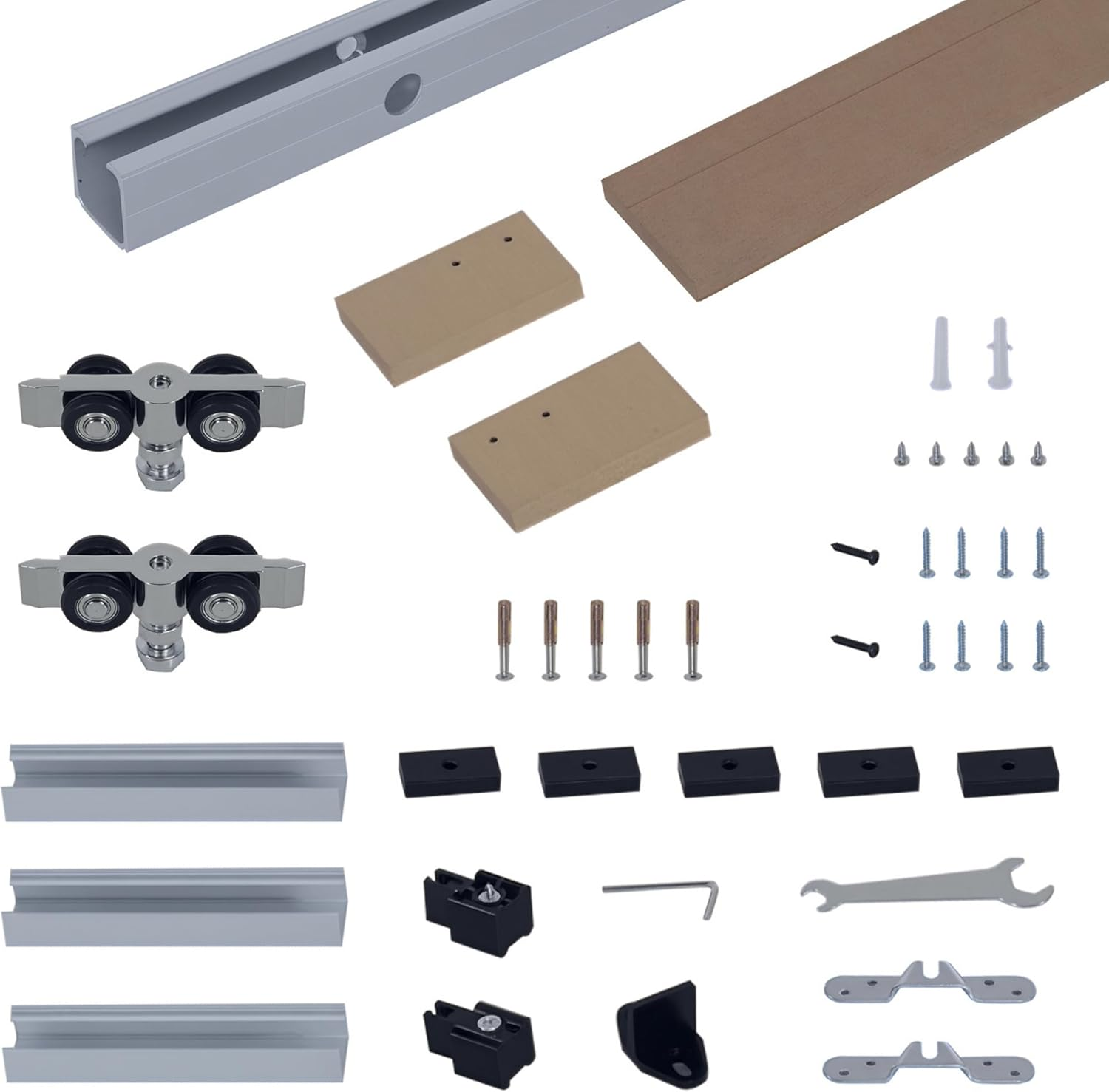 6.5Ft/2000Mm Modern Sliding Barn Door Closet Hardware Track Kit Aluminiu