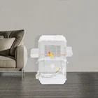 Bird Cage Double Cage Parrot Cage White Is Suitable For Many Kinds Of Birds.