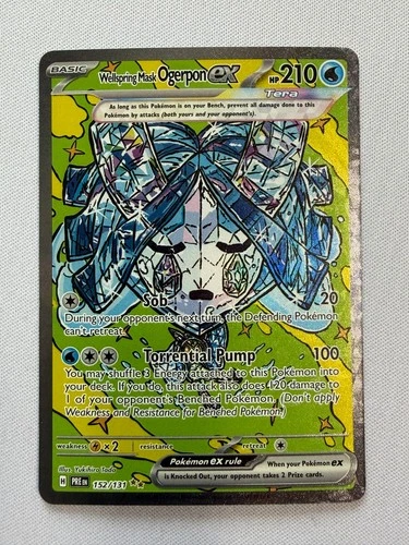 Pokemon Wellspring Mask Ogerpon EX Prismatic Evolutions Full Art Holo 152/131