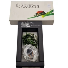 Chinese Stag Beetle Insect in Resin on Cord Necklace by AMBOR The Insects World