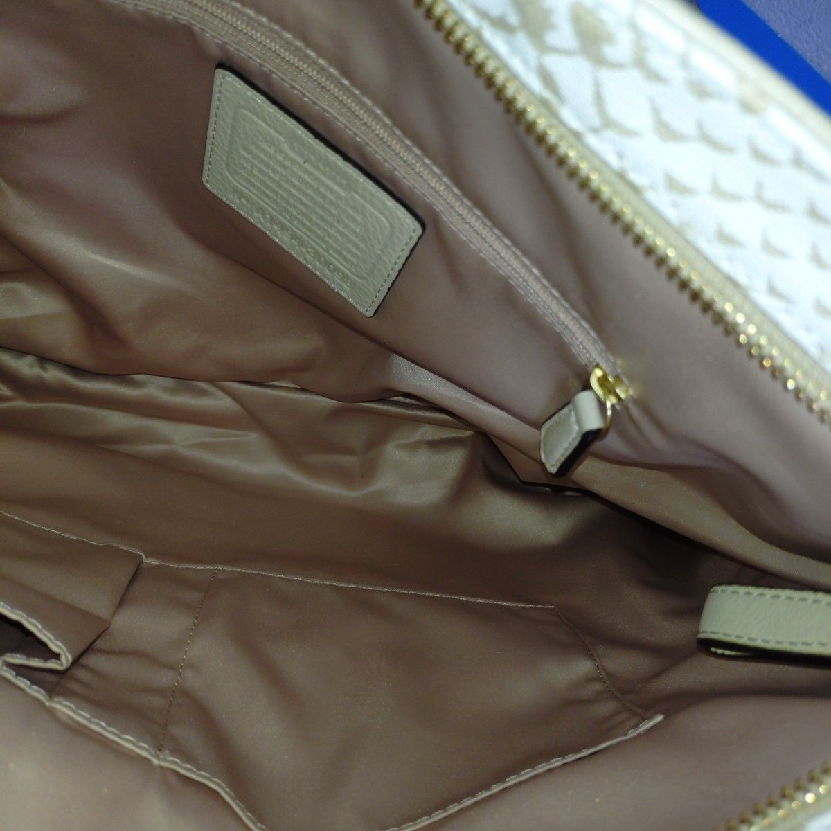 COACH 2way Shoulder Bag Canvas Python Pattern Cro… - image 10