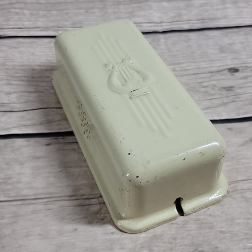 Vintage AuthOTone Doorbell Door Chime Tin Cover 1930s 1940s Non-Electric Cream