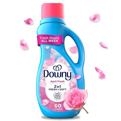 Downy Fabric Softener Liquid, April Fresh Scent, 44 fl oz, 60 Loads
