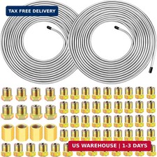 smseace 2 Sets 25 FT 3/16" Brake Line Kit with Brake Lines Fittings,4 Sets 3/8 I
