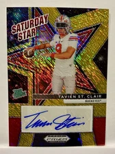 2025 Prizm Draft Picks Tavien St. Clair Gold Shimmer Auto /15 Saturday Star Ohio