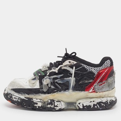 Maison Martin Margiela Fusion Size 41 WhiteRed Leather and Mesh Low Top Sneakers