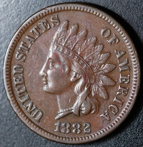 1882 INDIAN HEAD CENT - With LIBERTY & DIAMONDS - XF EF