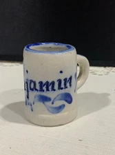 Rowe Pottery salt glaze miniature stoneware STEIN JUG BENJAMIN BENNY TOOTHPICK ?