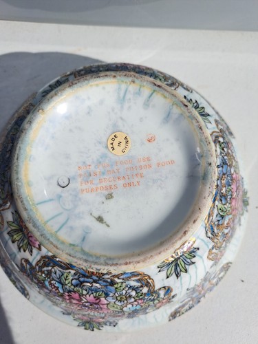 Vintage chinesische Canton Famille Blumen Medaillon Schale - Bild 5 von 8
