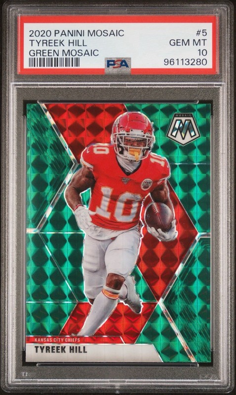 2020 Mosaic Tyreek Hill #5 Green Mosaic PSA 10 - Kansas City Chiefs
