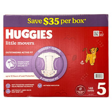 Huggies Little Movers Disposable Diapers, Size 5 27 lbs , 148 ct., Disney Baby