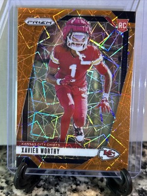 2024 Prizm Orange Lazer Xavier Worthy Rookie KC Chiefs