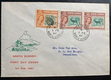 1961 Jesselton North Borneo First Day Cover FDC Locally Used