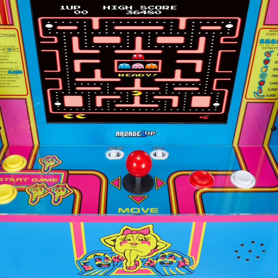 Arcade1Up Ms. PAC-MAN Partycade – 12 Arcade Games, Space-saving Design ...
