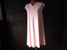 VTG 60s 70s Unbranded Pink Lightweight Nightie Shift Dress Sleeveless Chemise M