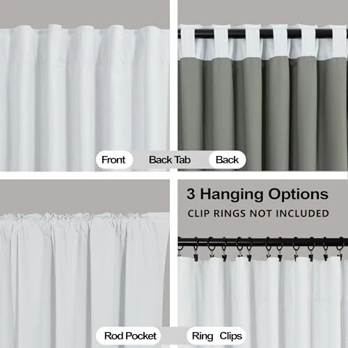  Cortinas Black Out 96 pulgadas de largo, lino texturizado 52" W x 96" L (paquete de 2) blancas Foto 4 de 4