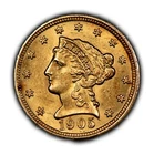 1905 G$2.50 Liberty Head Gold Quarter Eagle - Strong Luster - AU/UNC - SKU-G2879