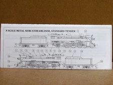 PARTS SHEET FOR MODEL POWER N SCALE METAL SEMI-STREAMLINER PACIFIC ORIGINAL NEW