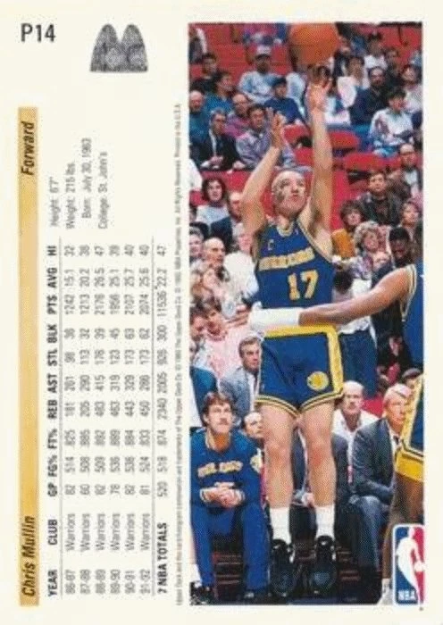 1992-93 Upper Deck McDonald's Basketball P14 Chris Mullin - Image 2 of 2