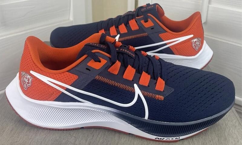🔥Nike Air Zoom Pegasus 38 NFL 🏈 Chicago Bears🐻 Marine/Orange Mens Size  NWB