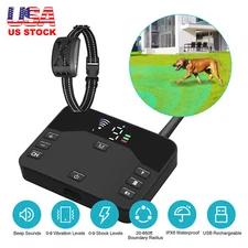 Wireless Electric Dog Fence Pet Containment System Shock Collar Waterproof US